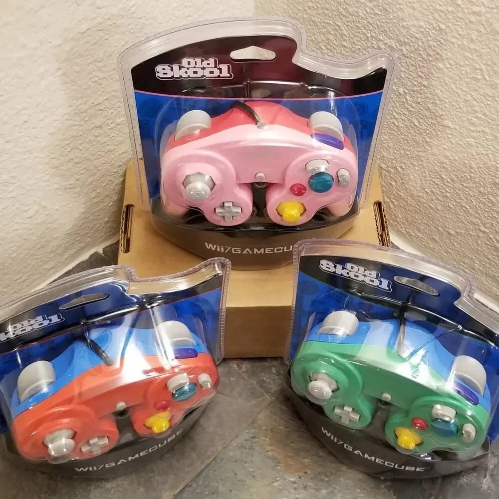 3 Gamecube Controllers - 3 Colors Bundle (NEW) - Red Green Pink - Nintendo